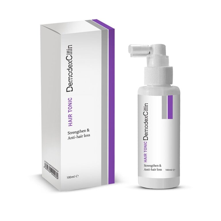 تصویر تونیک مو دمودکسیلین مدل ضد ریزش حجم ۱۰۰ میلی‌لیتر با بسته‌بندی سبز و سفید