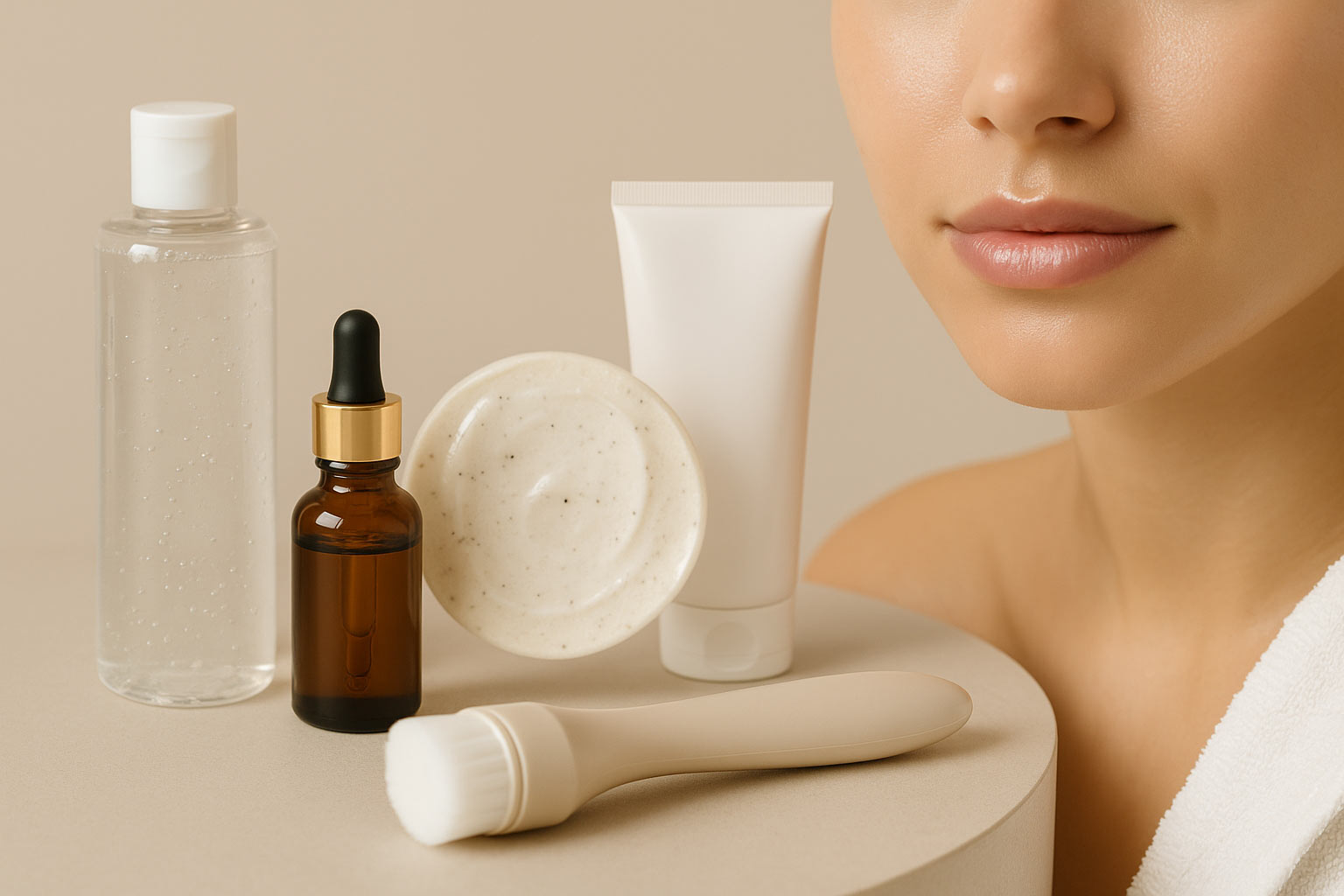 مراحل پاکسازی پوست صورت در خانه به صورت اصولی با استفاده از بخور، شوینده، ماسک و کرم مرطوب‌کننده